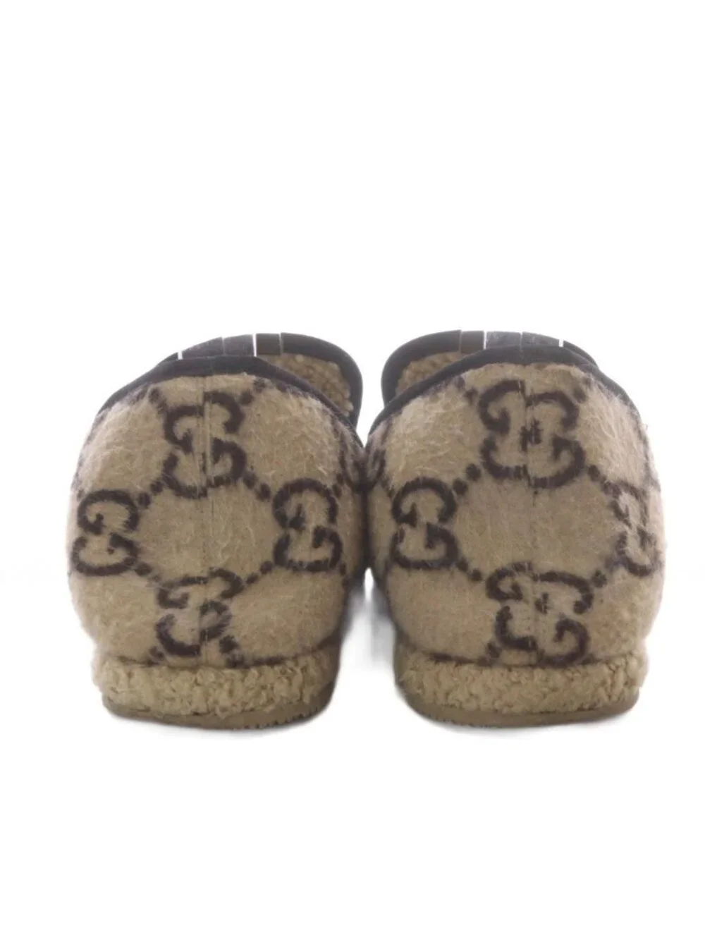Gucci Loafers Slip-on GG Wool Horsebit Beige